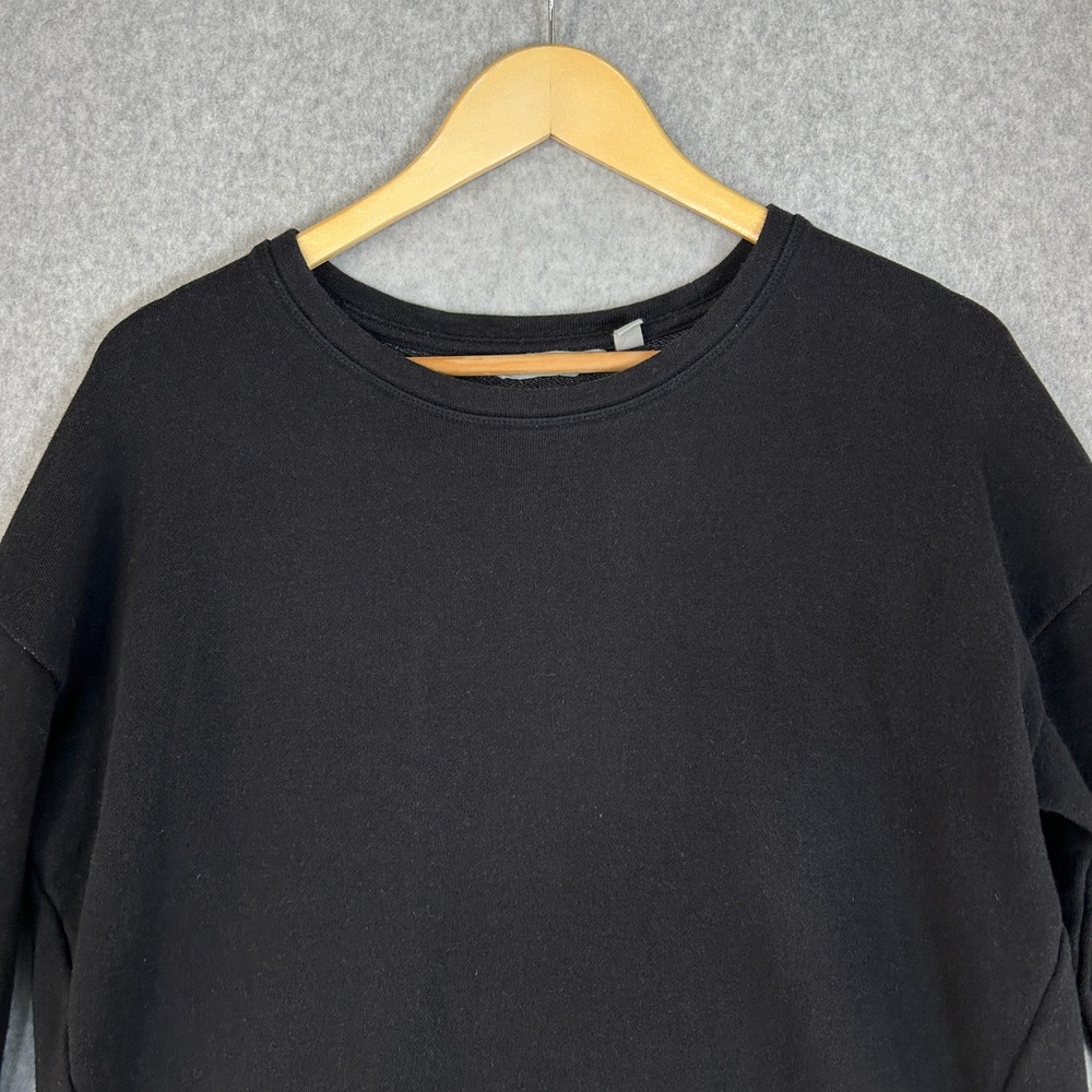 Athleta Black Cityscape Pullover Sweatshirt Side Zip French Terry Size Small - Picture 4 of 12